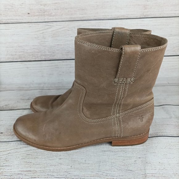 Frye Womens Anna Shortie Boots Size 8M Tan Ash Leather 3479261 - Picture 6 of 8